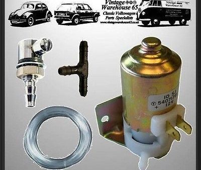 Ford Escort Cortina Capri Chrome Washer Jet & Lucas 12v Washer Pump Kit For Cheap