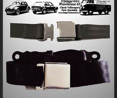 Audi 80 90 100 Quattro A3 A4 Single Chrome Buckle Adjustable Lapbelt Black Online Sale