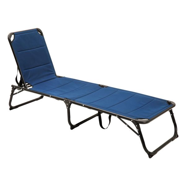 SUNNYFEEL Folding Lounge Chair Patio Chaise, Outdoor Portable Sun Lounger, Folding Camping Cot, with Adjustable Backrest and Removable Pillow for Outside Beach, Sunbathing, Pool, Lawn, Deck Online