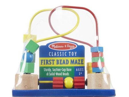 MELISSA & DOUG First Bead Maze: Sitting in a high chair is much more fun with this fantastic bead maze, featuring brightly colored, multi-shaped beads - 3042 Discount