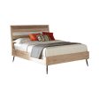 Marlow California King Platform Bed Rough Sawn Multi: This Wooden Platform Bed Exudes Classic Appeal. Flared Metal Legs in A Matte Black Finish Enhance It s Appearance With A Cool, Industrial Edge.  - 215761KW For Sale