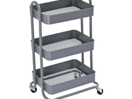 Kingrack 3-Tier Multi-Purpose Cart 17.04 Inch x 30.98 Inch-Assorted Color- White, Black, Grey -392131-6971524140074 For Cheap