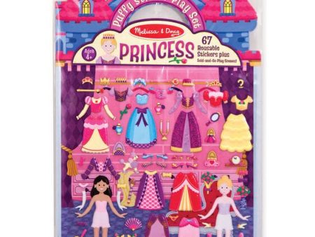 MELISSA & DOUG Puff Princess Sticker: Layer them onto the double-sided background board to fill four royal settings with glamorous princesses, outfitted in mix-and-match ball gowns, jewelry, scepters, shoes, and crowns - 9100 on Sale