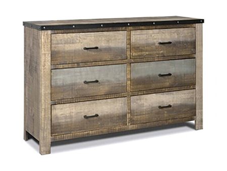 Sembene 6-Drawer Dresser Antique Multi-Color Collection: Add A Touch Of Rustic Charm To Your Bedroom Decor. This Wooden Dresser Is Finished In Pleasing Earth Tones, Giving It A Classic Look.  SKU: 205093 Discount