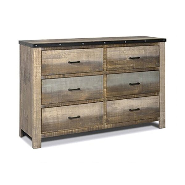 Sembene 6-Drawer Dresser Antique Multi-Color Collection: Add A Touch Of Rustic Charm To Your Bedroom Decor. This Wooden Dresser Is Finished In Pleasing Earth Tones, Giving It A Classic Look.  SKU: 205093 Discount