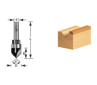 Carbide Tipped V-Groove 90 Deg x 1 2 #180-70 Discount