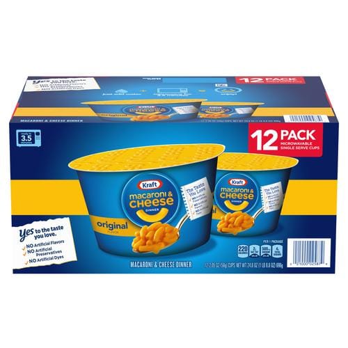 Kraft Easy Mac and Cheese Cups 12 Units   58 g   2.05 oz Kids and adults love the delicious taste and creamy texture of macaroni pasta with cheesy goodness-20263 For Sale