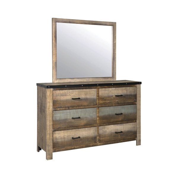 Sembene Rectangular Mirror Antique Multi-Color Collection: This Mirror Looks Beautiful Above A Dresser, Looks Great In A Modern Or Classic Space. Dress Up A Hallway Or Bedroom With The Square Silhouette And Raised Edges Of The Frame.  SKU: 205094 For Discount