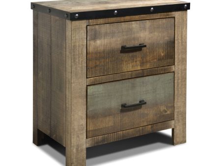 Sembene 2-Drawer Nightstand Antique Multi-Color Collection: Celebrate Modern Expression With The Sleek Edges Of This Two-Drawer Nightstand. Straight Legs And Smooth Edges Draw The Eye In To The Visual Texture.  SKU: 205092 For Cheap