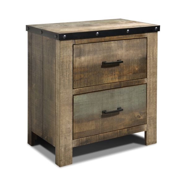 Sembene 2-Drawer Nightstand Antique Multi-Color Collection: Celebrate Modern Expression With The Sleek Edges Of This Two-Drawer Nightstand. Straight Legs And Smooth Edges Draw The Eye In To The Visual Texture.  SKU: 205092 For Cheap