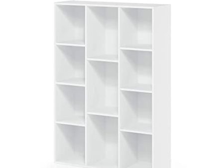 Furinno Luder Book   Storage Shelf Organizers , 11-Cube, White- B084PLF6N2 Online now