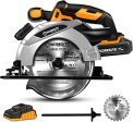 Worksite Cordless Circular Saw 20V, 2.0AH Battery and FAST Charger. High-Performance Motor delivers 4000 RPM’s for aggressive cutting. 6-1 2″” Carbide Tooth Blade delivers a 2-1 8′ cutting capacity. - CCS334 Cheap