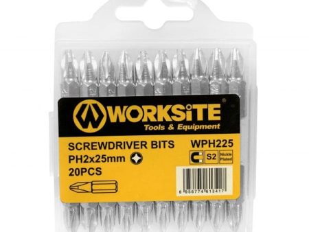 WORKSITE 20Pcs Screwdriver Bit Set. Screwdriver Bit PH2 Screwdriver Bit Set With Tough Case. Bits Are Impacted Ready. Suitable For Both Hand Tools And Electric Tools-WPH225 Online Hot Sale