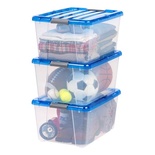 Iris Plastic Storage Tote 3 Pieces Set is perfect for eliminating clutter and getting the whole house organized -278090 on Sale