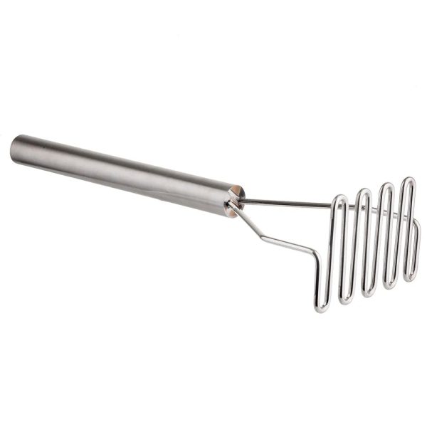 Tablecraft 18 inch Stainless Steel Square-Faced Potato Bean Masher  Mash potatoes and beans with ease using the Tablecraft 18 inch stainless steel square-faced potato   bean masher-7418 For Discount