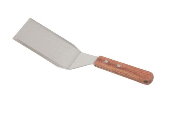 Royal Industries 11-inch Grill Spatula with Beveled Edge Steel Blade and Wooden Handle  Quickly and easily flip meats and burgers on your flat top griddle with this 11 inch  beveled edge stainless steel hamburger turner with wooden handle-ROY TH 11 Online Hot Sale