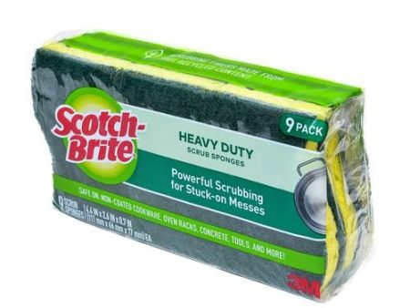 3M Scotch Brite Heavy Duty Sponge 9 Units   Scrubbing sponges with high resistance. Suitable for powerful scrubbing to remove adhering dirt-277123 Discount