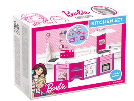 Barbie Kitchen Set: The Barbie Kitchen Playset is larger than life and includes multiple modular components that all fit together to create your dream Barbie kitchen - 1614 For Sale