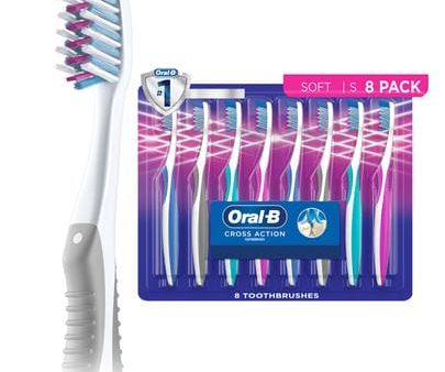 Oral B Toothbrushes Cross Action 8 Units-97983 Sale