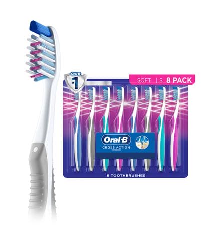 Oral B Toothbrushes Cross Action 8 Units-97983 Sale