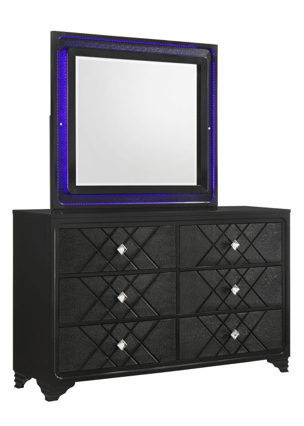 Penelope 6-Drawer Dresser Black, Glitz And Glam Will Overtake Your Sleeping Space With This Incredible Black Dresser, A spacious Tabletop Brings Plenty Of Space To Display Items. SKU: 223573 Discount