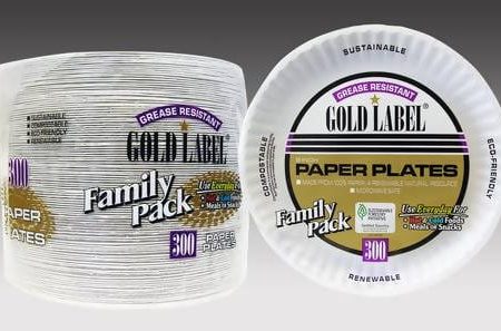 Gold Label 9  Paper Plates 300 ct- Made from 100% Paper Microwave Safe Grease Resistant Microwave Safe Grease Resistant 702009 Fashion