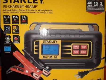 Stanley Battery Charger 15 amp Get back on the road in minutes with the Stanley 15 Amp car battery charger with fast, high frequency technology, it delivers 3 stage charging automatically switching from Bulk to Absorption and top off-265700 Discount