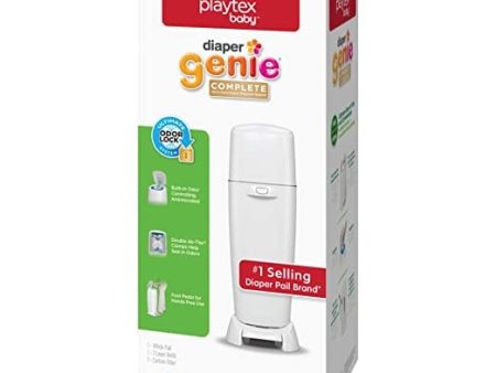 GTBW  Diaper Genie Complete White: Ultimate Odor Lock system, 7 layer refill bag with Air-Tite clamp - 17617 Online Sale