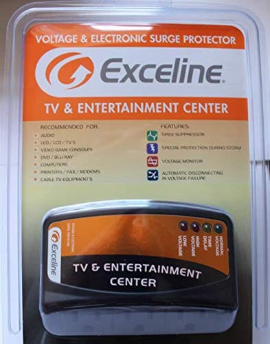 Exceline 3 Outlet Voltage & Electronic TV Surge Protector TV & Entertainment Center Ideal for Audio, LED LCD Tv s Video Game Consoles DVD and Blue -Ray- GSM-TV120E on Sale