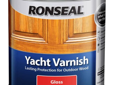 Ronseal Yacht Varnish Clear Gloss 2.5 Litres - Protects The Wood From Damaging UV Rays Whilst Waterproofing To Prevent Water Damage - 34769 Supply