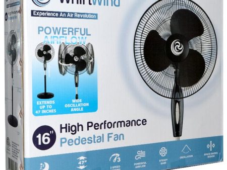 WHIRLWIND 16  HIGH PERFORMANCE PEDESTAL FAN PLASTIC 3 FIN-20017659 Supply