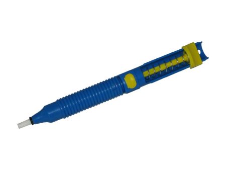 Solder Sucker Desoldering Pump, Plastic, 215mm Long Designed in color blue and yellow plastic, has anti-skid design so it is easy to hold and use-50B366Q Supply