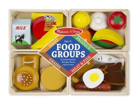 MELISSA & DOUG  Food Groups: Planning a well-balanced meal is child s play with this wooden play food set. Items from the five food groups - M&D-0271 Discount