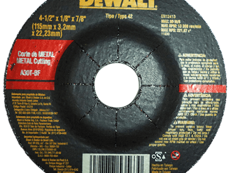 DEWALT 4 1 2 IN X 1 8 IN X 7 8 IN Metal Cutting Disc Home Improvements, DIY Projects, Building and Construction- DW44604 Online