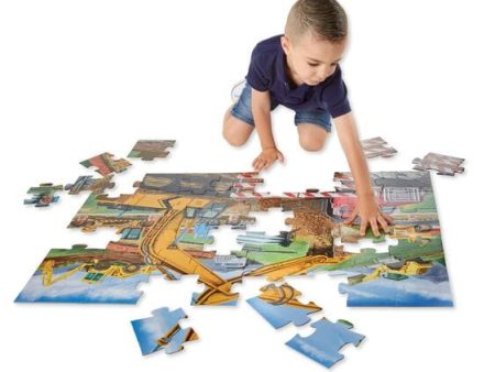 MELISSA & DOUG  Building Site 48pc Floor Puzzle:  Constructive  playtime awaits with this exciting cardboard floor puzzle featuring vehicles hard at work on a building site - 8900 For Cheap