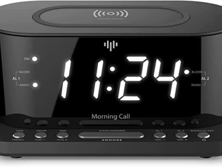 iLuv Morning Call 5 Qi-Certified Wireless Charging Bedside Digital Alarm Clock  Set up two alarms to accommodate different wake up schedules or share an alarm with your roommate-MORCAL5 Online now