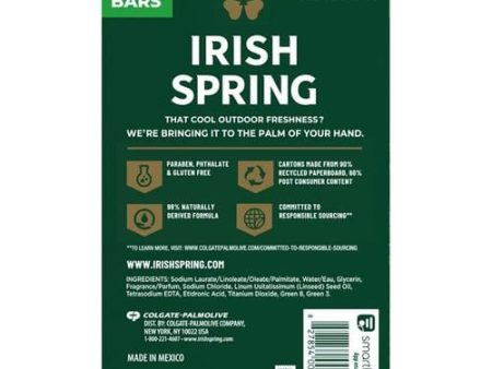 Irish Spring Deodorant Soap, 20 pack  113 g  20 X 113 G Large Bars - Washes away bacteria on body and can be used to wash your hands if you run out of hand soap. Paraben free bar soap, gluten free, and made without phthalates - 273680 For Cheap