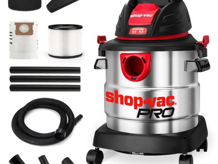 Shop-Vac 5 Gallon 4.5 Peak HP Wet Dry Vacuum, Stainless Steel Tank, Portable Shop Vacuum with Filter, Hose and Accessories for Garage, Workshop. 5920588 For Cheap