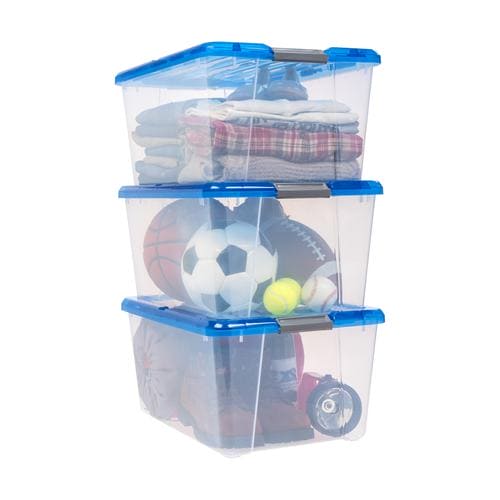 Iris Plastic Storage Tote 3 Pieces Set is perfect for eliminating clutter and getting the whole house organized -278090 on Sale