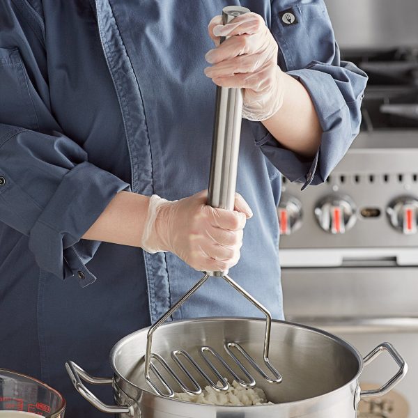 Tablecraft 18 inch Stainless Steel Square-Faced Potato Bean Masher  Mash potatoes and beans with ease using the Tablecraft 18 inch stainless steel square-faced potato   bean masher-7418 For Discount